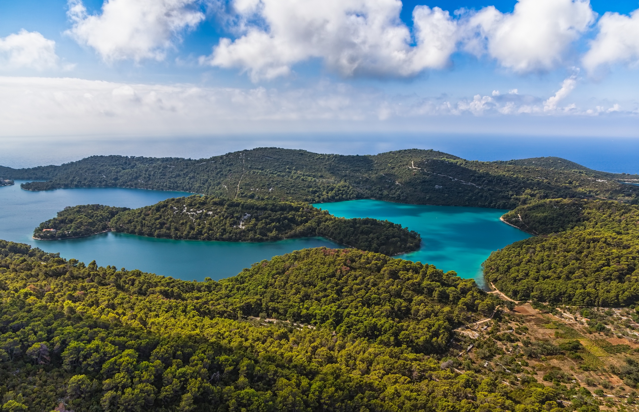Mljet National Park, green forested islands and clear water — Day 4 anchorage on the Dubrovnik Crown Route