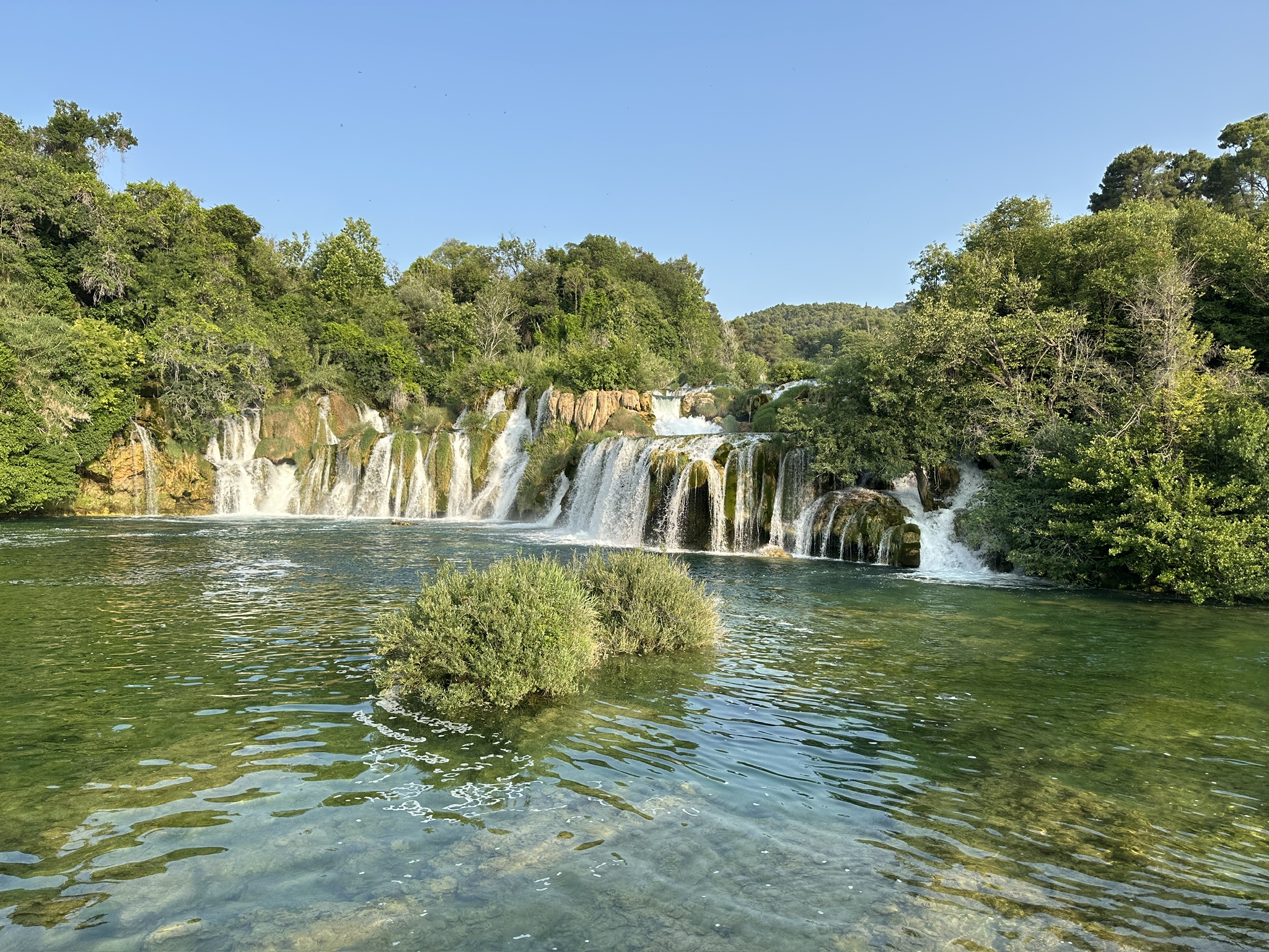 Krka National Park waterfalls near Skradin — accessible by boat taxi from the marina